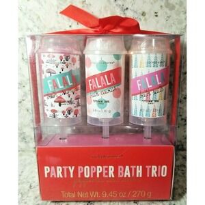 Simple Pleasures Peppermint Swirl Party Popper‎ Bath Trio Gift Stocking Suffer